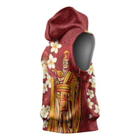 Hawaii King Kamehameha Sleeveless Hoodie Plumeria Lauhala Pattern LT01 - Polynesian Pride