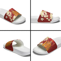 Hawaii King Kamehameha Slide Sandals Plumeria Lauhala Pattern LT01 - Polynesian Pride