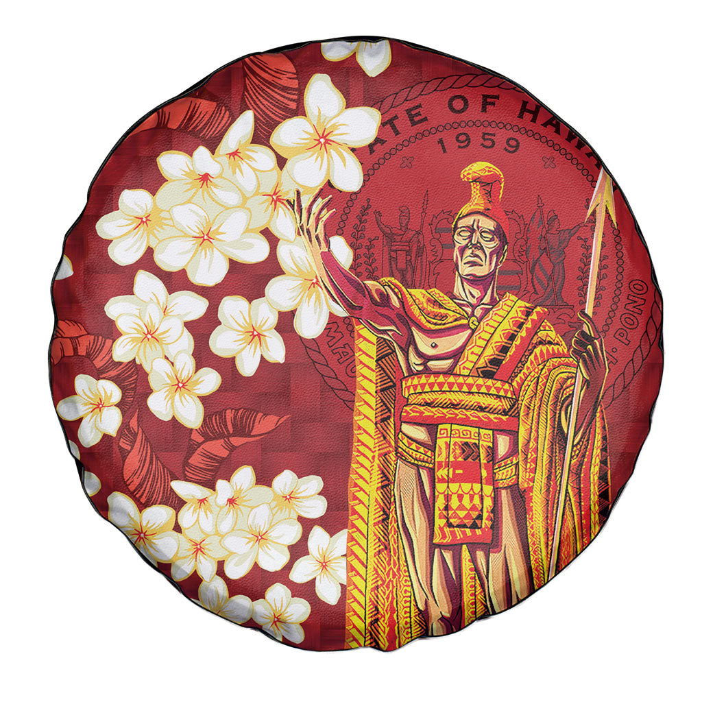 Hawaii King Kamehameha Spare Tire Cover Plumeria Lauhala Pattern LT01 - Polynesian Pride