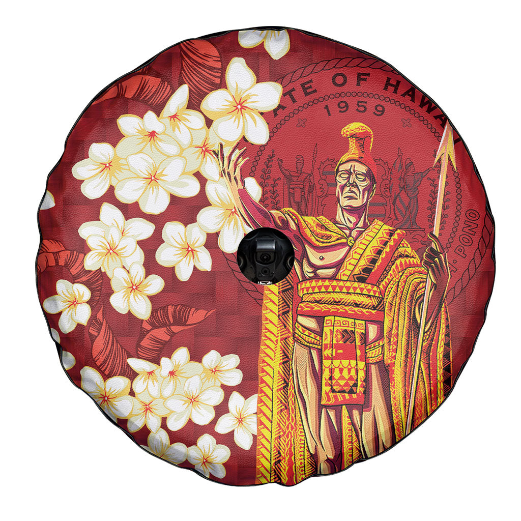 Hawaii King Kamehameha Spare Tire Cover Plumeria Lauhala Pattern LT01 - Polynesian Pride