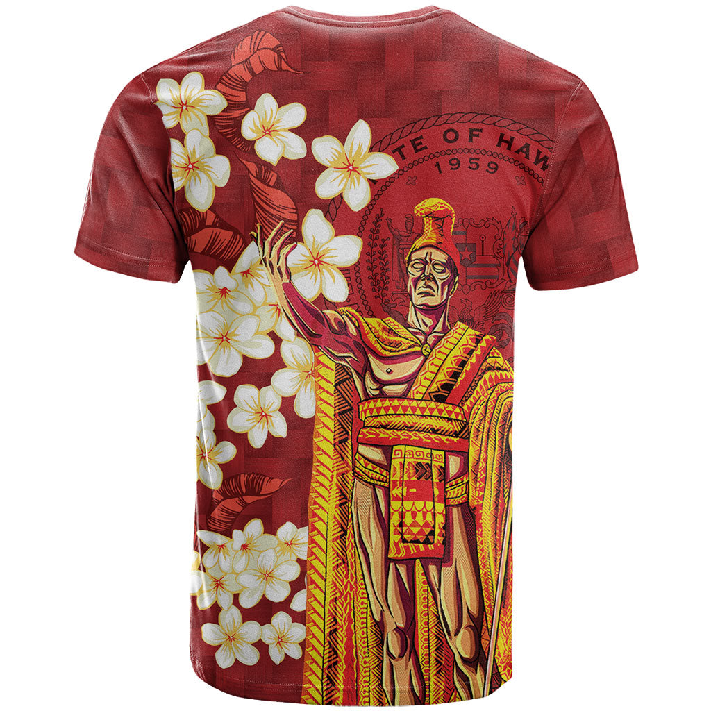 Hawaii King Kamehameha T Shirt Plumeria Lauhala Pattern LT01 - Polynesian Pride
