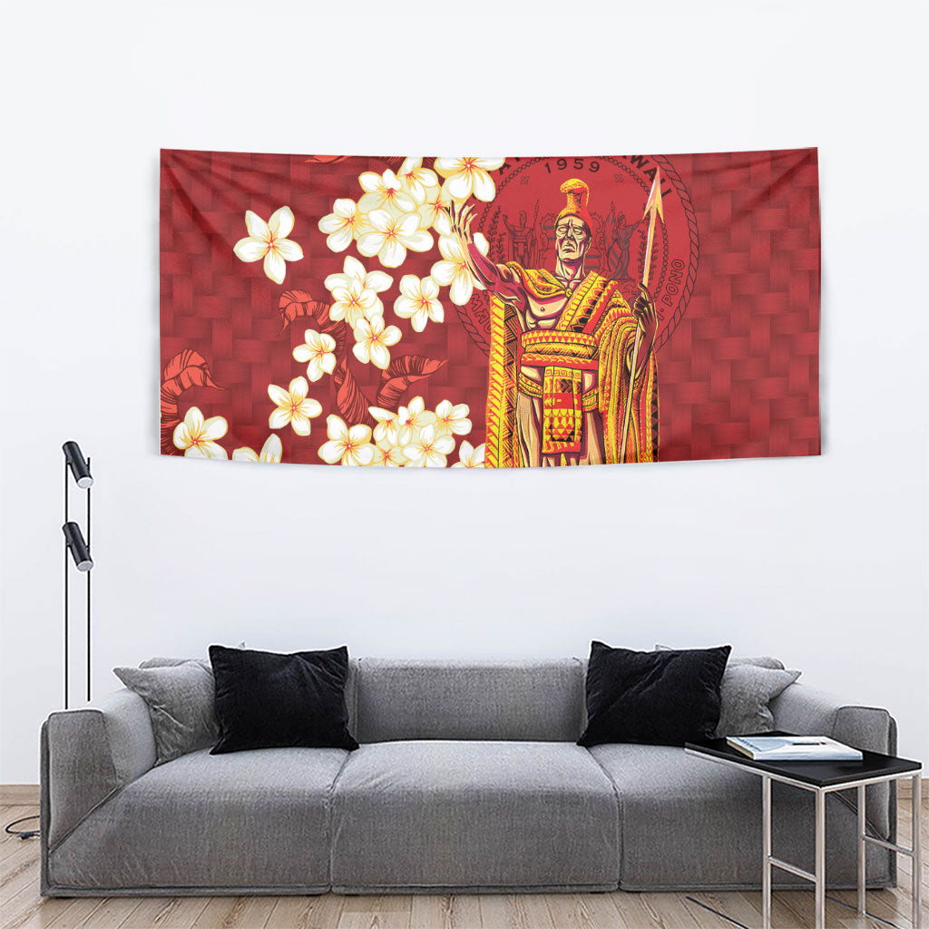Hawaii King Kamehameha Tapestry Plumeria Lauhala Pattern LT01 - Polynesian Pride