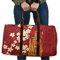 Hawaii King Kamehameha Travel Bag Plumeria Lauhala Pattern LT01 Red - Polynesian Pride