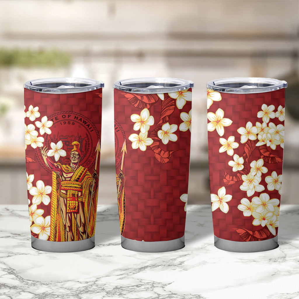 Hawaii King Kamehameha Tumbler Cup Plumeria Lauhala Pattern LT01 - Polynesian Pride