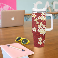 Hawaii King Kamehameha Tumbler With Handle Plumeria Lauhala Pattern LT01 - Polynesian Pride