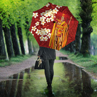 Hawaii King Kamehameha Umbrella Plumeria Lauhala Pattern LT01 - Polynesian Pride