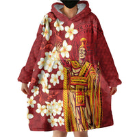 Hawaii King Kamehameha Wearable Blanket Hoodie Plumeria Lauhala Pattern LT01 - Polynesian Pride