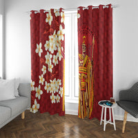 Hawaii King Kamehameha Window Curtain Plumeria Lauhala Pattern LT01 With Grommets Red - Polynesian Pride