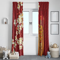 Hawaii King Kamehameha Window Curtain Plumeria Lauhala Pattern LT01 - Polynesian Pride