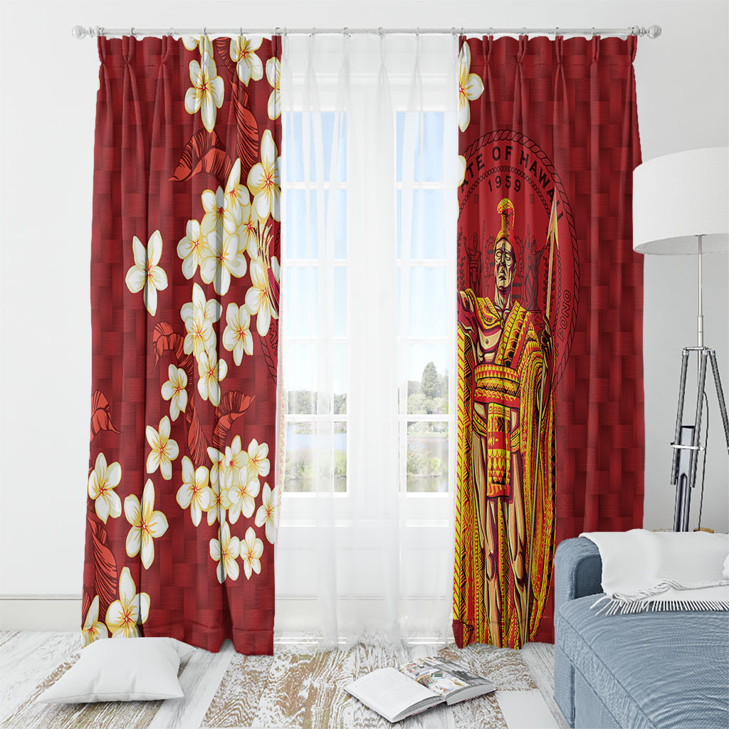 Hawaii King Kamehameha Window Curtain Plumeria Lauhala Pattern LT01 - Polynesian Pride