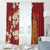 Hawaii King Kamehameha Window Curtain Plumeria Lauhala Pattern LT01 - Polynesian Pride