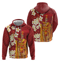 Hawaii King Kamehameha Zip Hoodie Plumeria Lauhala Pattern LT01 - Polynesian Pride