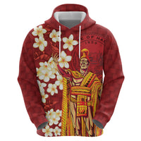 Hawaii King Kamehameha Zip Hoodie Plumeria Lauhala Pattern LT01 - Polynesian Pride