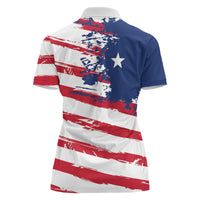 Liberia Flag Women Polo Shirt Grunge Stylized