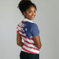 Liberia Flag Women Polo Shirt Grunge Stylized
