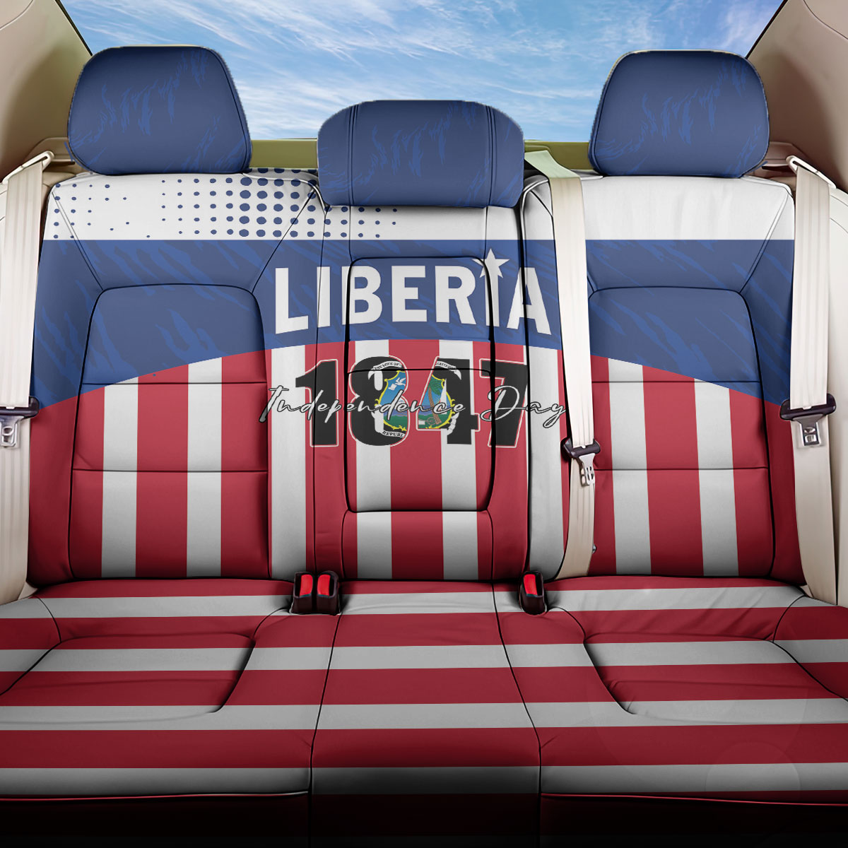 Liberia 1847 Back Car Seat Cover Happy Independence Day