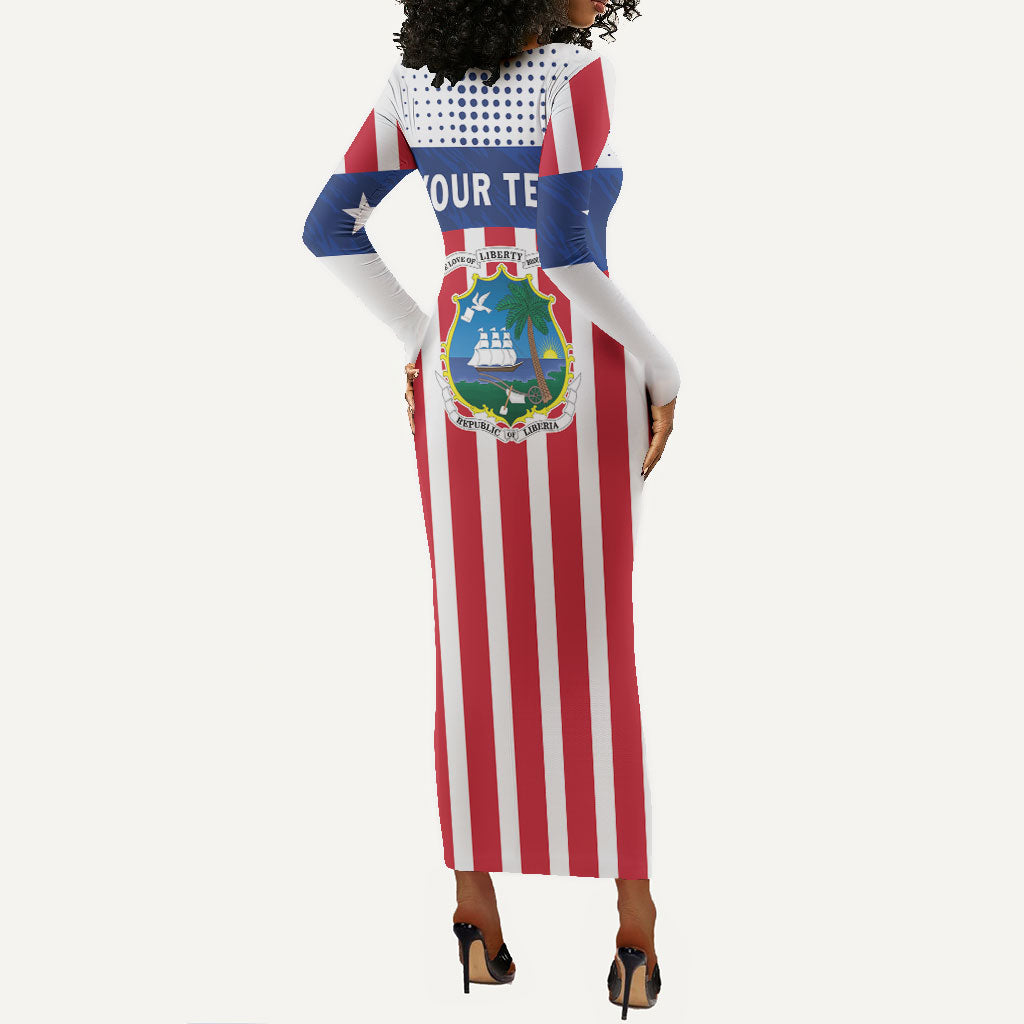 Personalized Liberia 1847 Long Sleeve Bodycon Dress Happy Independence Day
