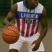 Personalized Liberia 1847 Sleeveless Zip Hoodie Happy Independence Day