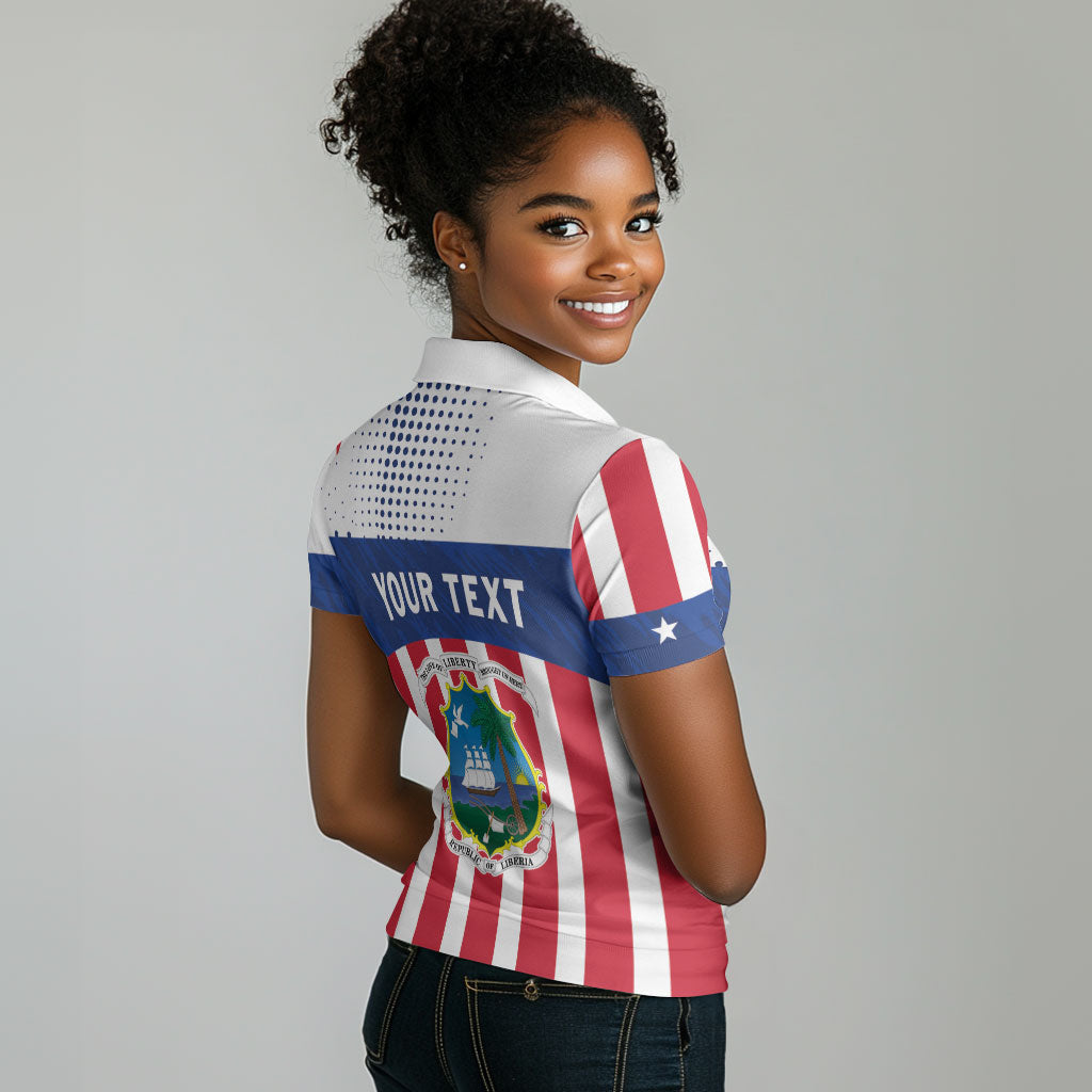 Personalized Liberia 1847 Women Polo Shirt Happy Independence Day