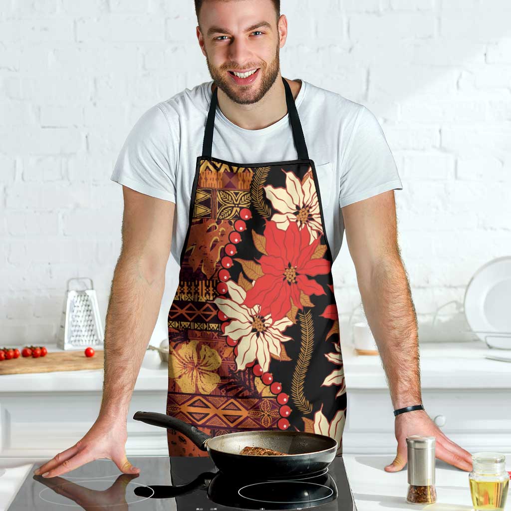 Hawaii Christmas Poinsettia Lei Apron Tapa Pattern LT01 - Polynesian Pride
