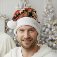 Hawaii Christmas Poinsettia Lei Christmas Santa Hat Tapa Pattern - Polynesian Pride