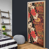 Hawaii Christmas Poinsettia Lei Door Cover Tapa Pattern LT01 - Polynesian Pride