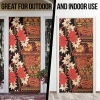 Hawaii Christmas Poinsettia Lei Door Cover Tapa Pattern LT01 - Polynesian Pride