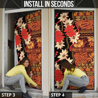 Hawaii Christmas Poinsettia Lei Door Cover Tapa Pattern LT01 - Polynesian Pride