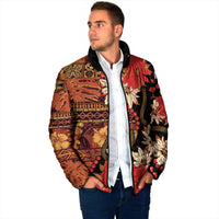 Hawaii Christmas Poinsettia Lei Padded Jacket Tapa Pattern LT01 - Polynesian Pride