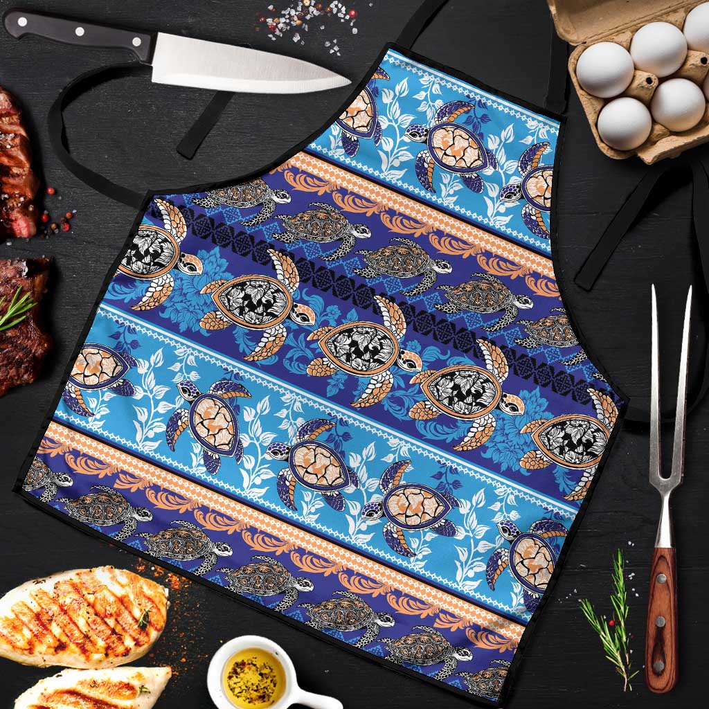 Hawaii Turtles Pattern Special Blue Apron LT01 Blue - Polynesian Pride