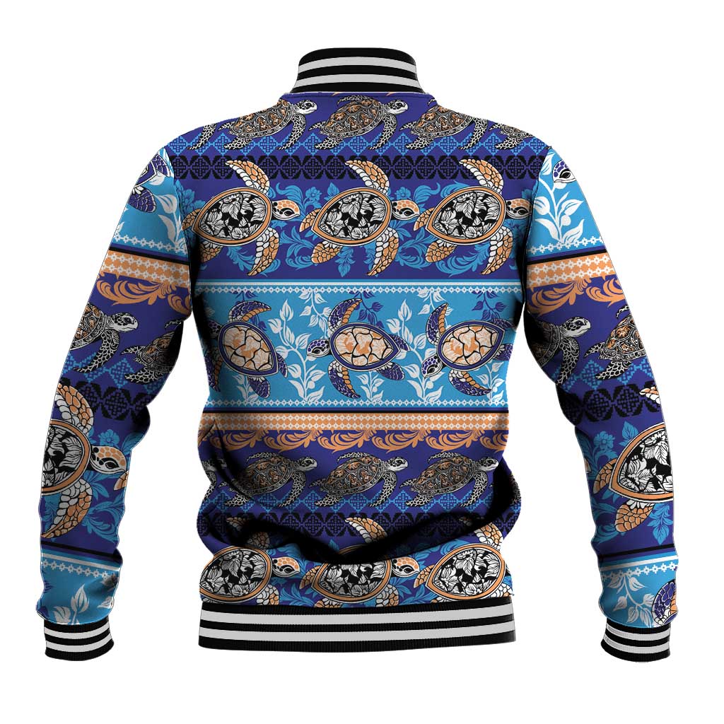 Hawaii Turtles Pattern Special Blue Baseball Jacket LT01 - Polynesian Pride