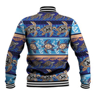 Hawaii Turtles Pattern Special Blue Baseball Jacket LT01 - Polynesian Pride