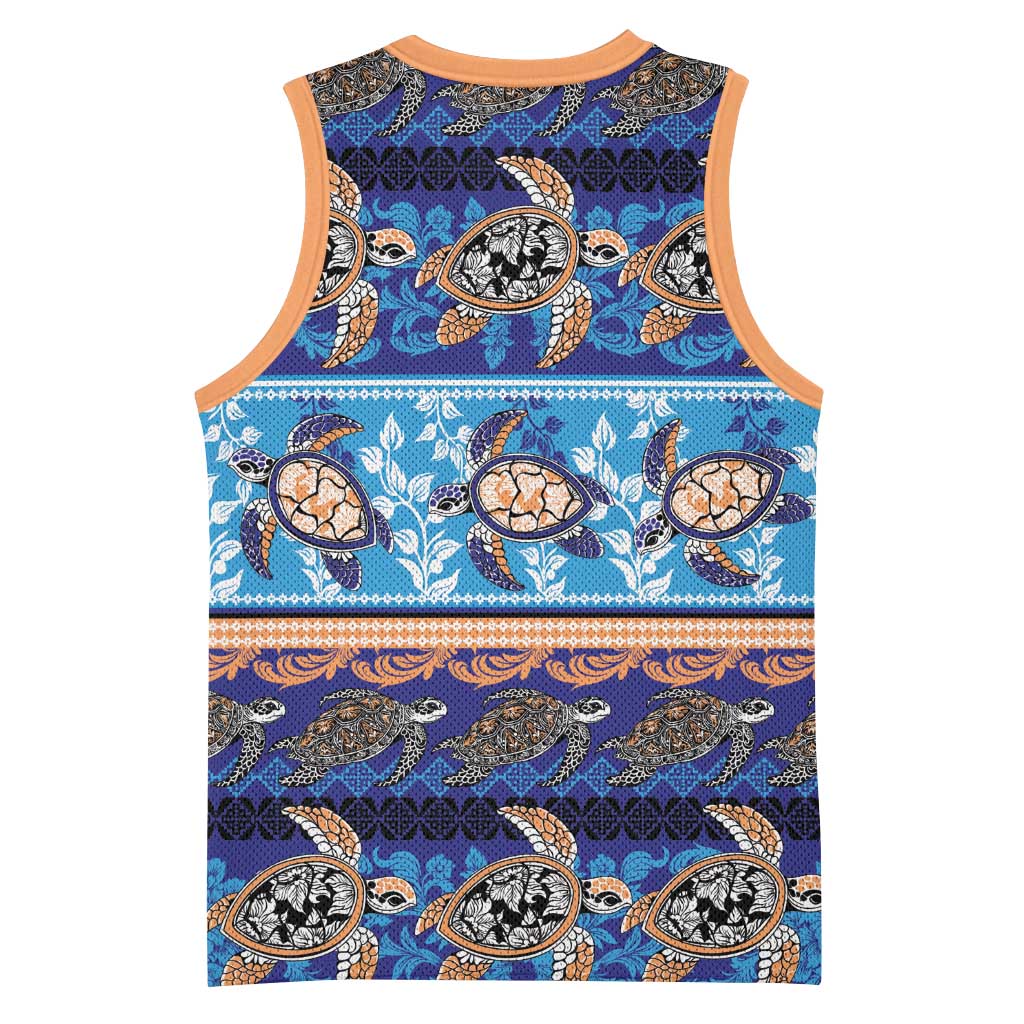 Hawaii Turtles Pattern Special Blue Basketball Jersey LT01 - Polynesian Pride