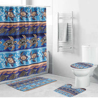 Hawaii Turtles Pattern Special Blue Bathroom Set LT01 Bathroom Set (4 pcs) Blue - Polynesian Pride