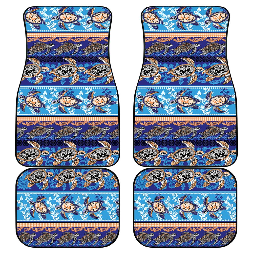 Hawaii Turtles Pattern Special Blue Car Mats - Polynesian Pride