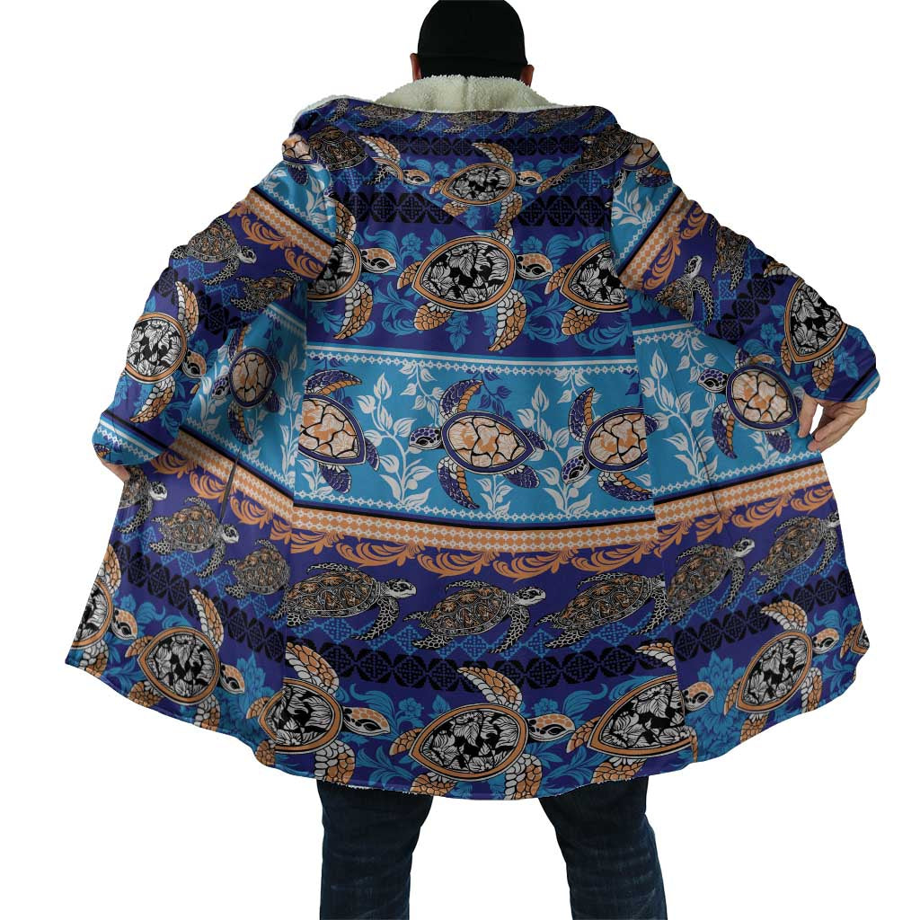Hawaii Turtles Pattern Special Blue Cloak - Polynesian Pride