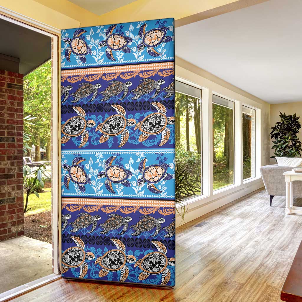 Hawaii Turtles Pattern Special Blue Door Cover LT01 - Polynesian Pride