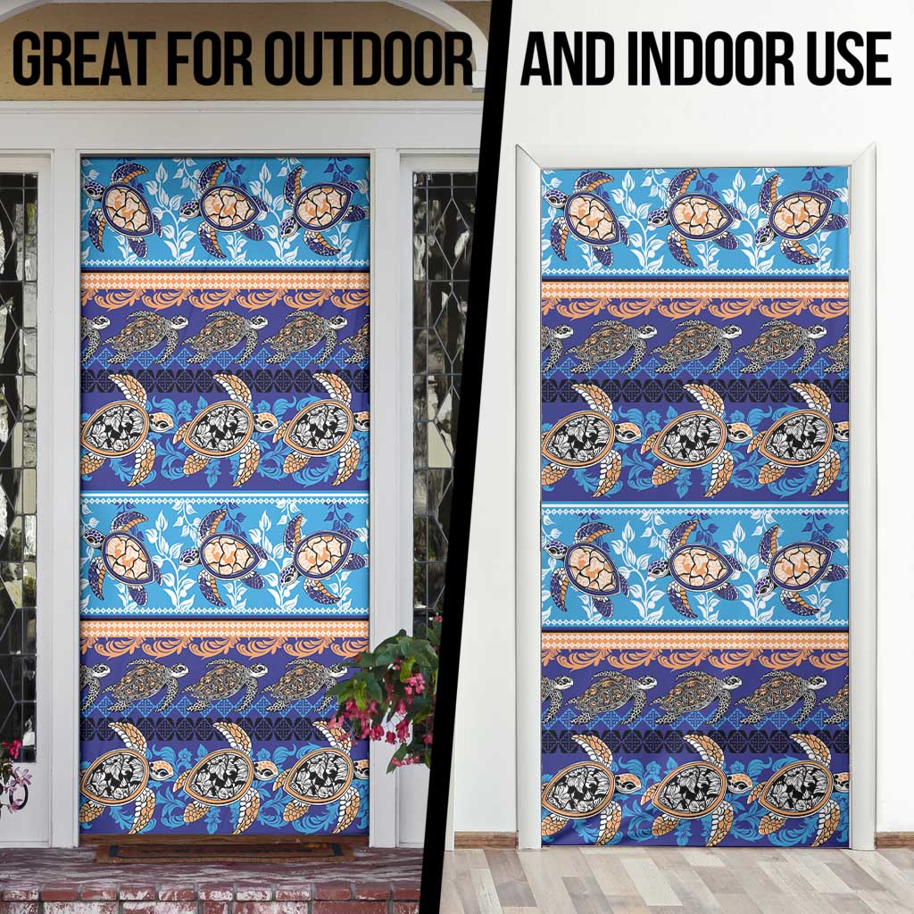 Hawaii Turtles Pattern Special Blue Door Cover LT01 - Polynesian Pride
