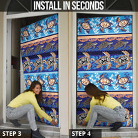 Hawaii Turtles Pattern Special Blue Door Cover LT01 - Polynesian Pride