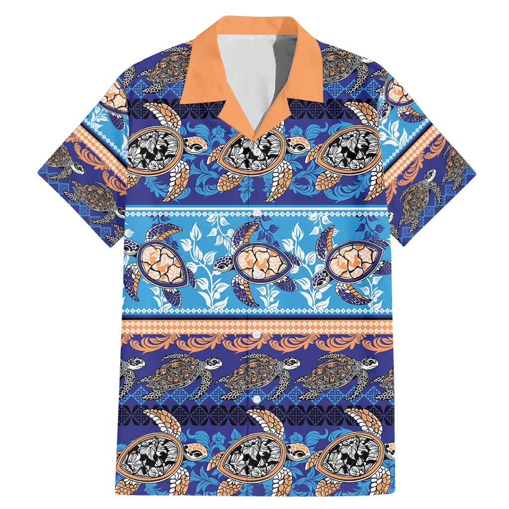 Hawaii Turtles Pattern Special Blue Family Matching Mermaid Dress and Hawaiian Shirt - Polynesian Pride
