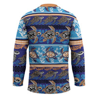 Hawaii Turtles Pattern Special Blue Hockey Jersey - Polynesian Pride