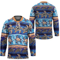 Hawaii Turtles Pattern Special Blue Hockey Jersey - Polynesian Pride