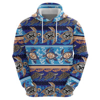 Hawaii Turtles Pattern Special Blue Hoodie - Polynesian Pride