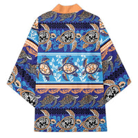 Hawaii Turtles Pattern Special Blue Kimono - Polynesian Pride