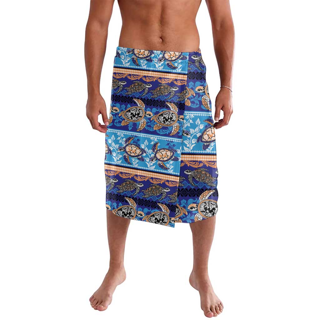 Hawaii Turtles Pattern Special Blue Lavalava - Polynesian Pride