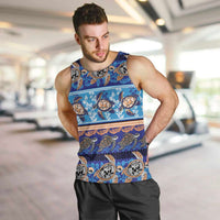 Hawaii Turtles Pattern Special Blue Men Tank Top LT01 Blue - Polynesian Pride