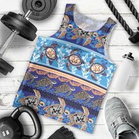 Hawaii Turtles Pattern Special Blue Men Tank Top LT01 - Polynesian Pride