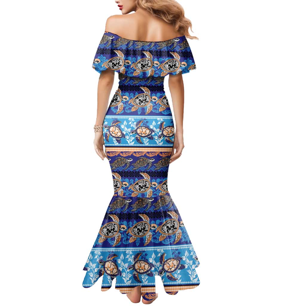 Hawaii Turtles Pattern Special Blue Mermaid Dress - Polynesian Pride