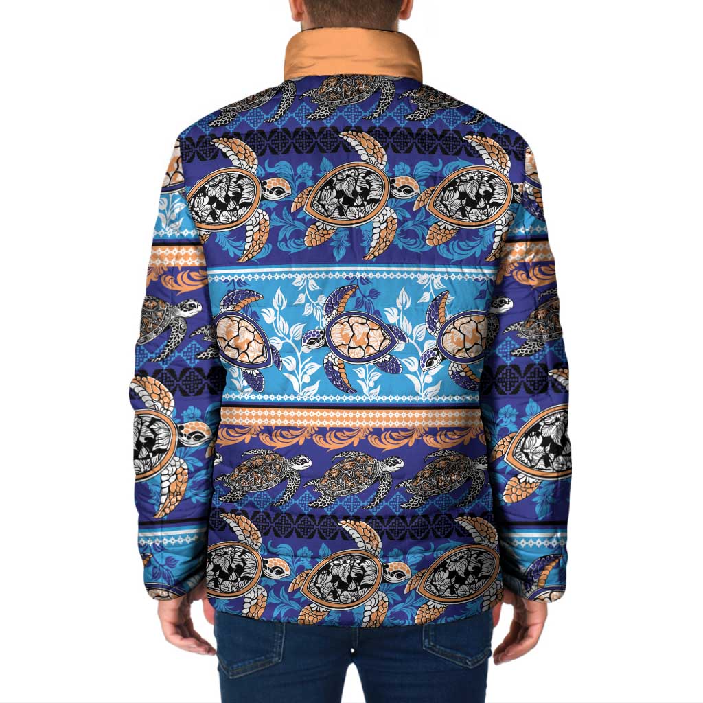 Hawaii Turtles Pattern Special Blue Padded Jacket LT01 - Polynesian Pride