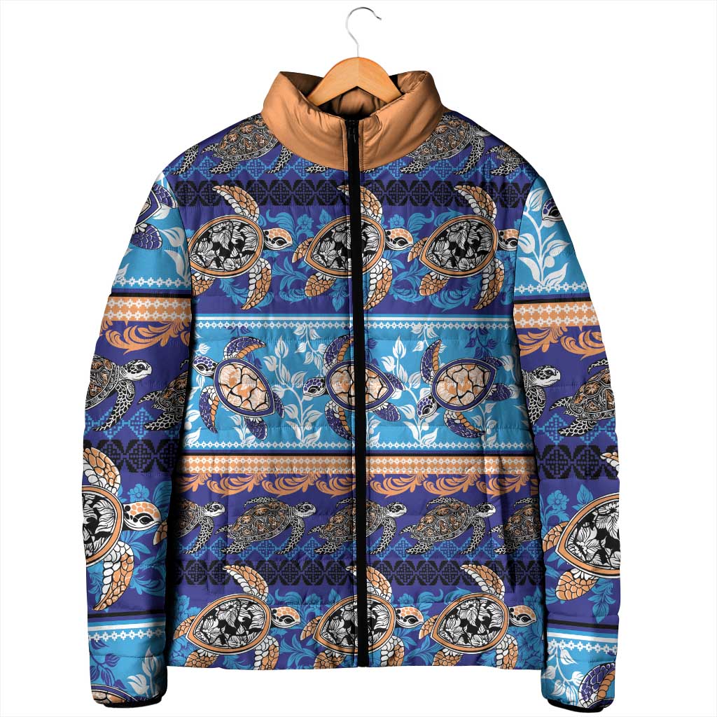 Hawaii Turtles Pattern Special Blue Padded Jacket LT01 - Polynesian Pride